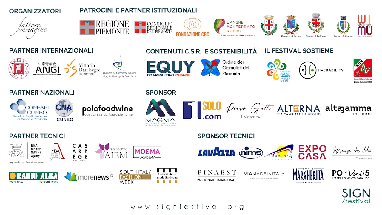 Partner e Sponsor Sign 2023 Alba Barolo sostenibilità